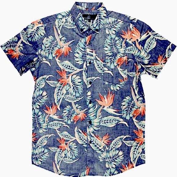 Mens patterned Button-down Molokai Surf Co - Picture 1 of 7